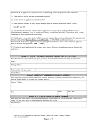 Form DFS-F-35 Application for Authority to Acquire Control of an Existing Cemetery Company - Florida, Page 2