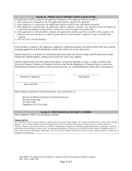 Form DFS-F-35 Application for Authority to Acquire Control of an Existing Cemetery Company - Florida, Page 5