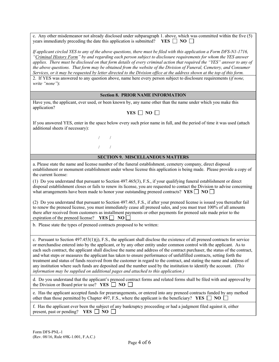 Form DFS-PNL-1 - Fill Out, Sign Online and Download Printable PDF ...