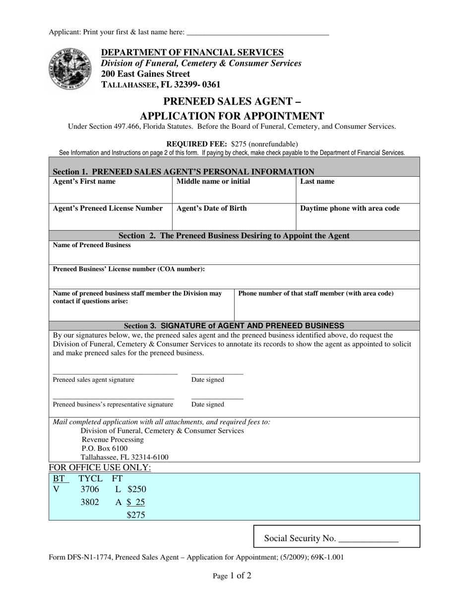 Form DFS-N1-1774 - Fill Out, Sign Online and Download Printable PDF ...