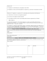 Form DFS-N1-1762 Monument Establishment Sales Agent Application for Agent License - Florida, Page 2
