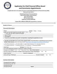Document preview: Application for Chief Financial Officer Board and Commission Appointments - Florida