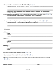 Application for Chief Financial Officer Board and Commission Appointments - Florida, Page 5