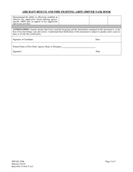 Form DFS-K4-2206 Aircraft Rescue and Fire Fighting (Arff) Driver Task Book - Florida, Page 2