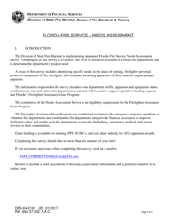 Document preview: Form DFS-K4-2191 Florida Fire Service - Needs Assessment - Florida