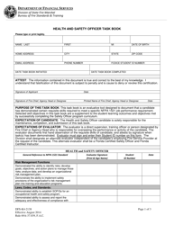 Form DFS-K4-2138 Health and Safety Officer Task Book - Florida