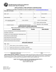 Document preview: Form DFS-K4-1448 Application for Fire Officer II Certification - Florida