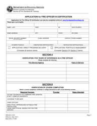 Document preview: Form DFS-K4-2104 Application for Fire Officer Iii Certification - Florida