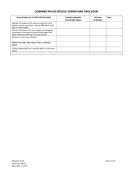 Form DFS-K4-2148 Confined Space Rescue Operations Task Book - Florida, Page 2