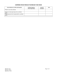 Form DFS-K4-2149 Confined Space Rescue Technician Task Book - Florida, Page 2