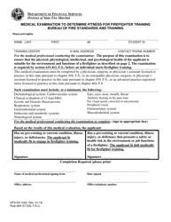 Form DFS-K4-1022 Medical Examination to Determine Fitness for Firefighter Training - Florida