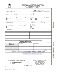 Document preview: Form DFS-K4-1035 Florida State Fire College Course & Dormitory Registration Form - Florida
