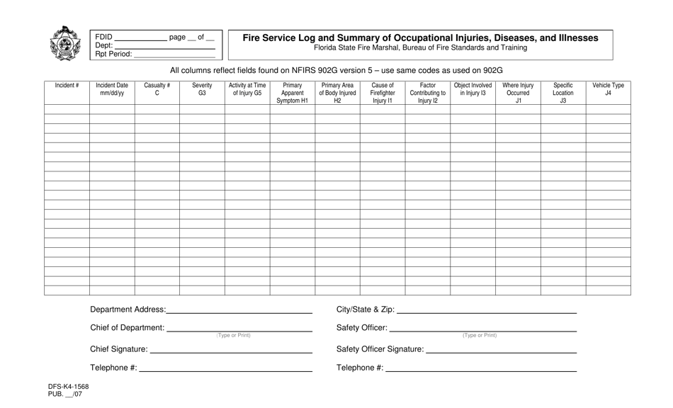 Form DFS-K4-1568 - Fill Out, Sign Online and Download Printable PDF ...