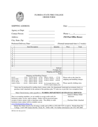 Form DFS-K4-104 &quot;Florida State Fire College Order Form&quot; - Florida