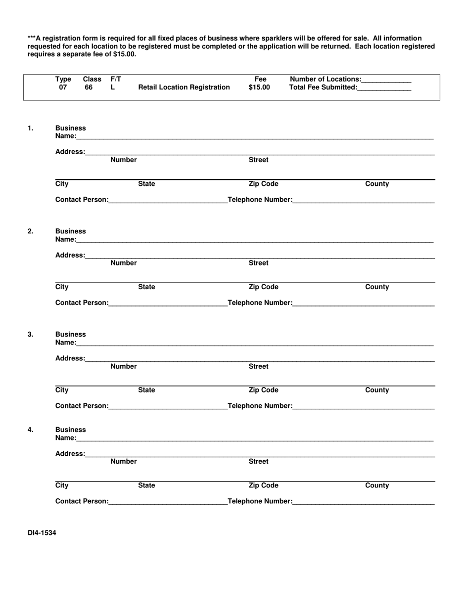 Form DFS-K3-1534 Certificate of Sparkler Registration - Florida, Page 2