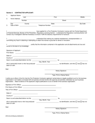 Form DFS-K3-23 Application for Fire Protection System Contractor - Florida, Page 2