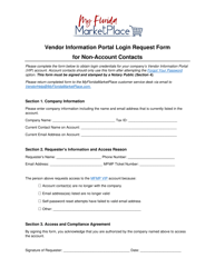 Document preview: Vendor Information Portal Login Request Form for Non-account Contacts - Florida