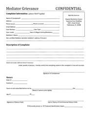 Mediator Grievance Form - Florida, Page 2