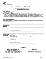 Form SMS-3 Local Senior Management Service Employees Retirement Plan Enrollment Form - Florida, Page 3