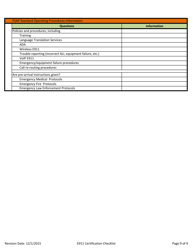 Appendix B E911 System Certification Checklist - Florida Emergency Communications Number E911 State Plan - Florida, Page 9