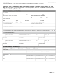 Form BGC-TBL-001 State Gaming Agency Tribal Key Employee Supplemental Background Investigation Information - California, Page 2