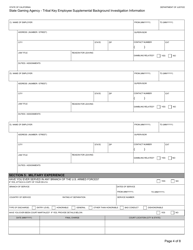 Form BGC-TBL-001 State Gaming Agency Tribal Key Employee Supplemental Background Investigation Information - California, Page 4