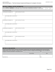 Form BGC-TBL-001 State Gaming Agency Tribal Key Employee Supplemental Background Investigation Information - California, Page 6