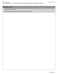 Form BGC-TBL-001 State Gaming Agency Tribal Key Employee Supplemental Background Investigation Information - California, Page 7