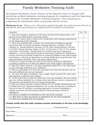 Document preview: Family Mediation Training Audit - Florida