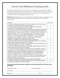 Document preview: Circuit Civil Mediation Training Audit - Florida