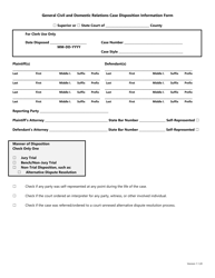 General Civil and Domestic Relations Case Filing Information Form - Georgia (United States), Page 4