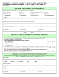 Form BGC610 Application for Interim License for Manufacturers, Distributors, and Vendors of Bingo Equipment, Devices, Supplies and Services - California, Page 4