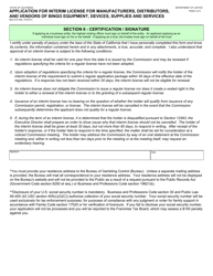 Form BGC610 Application for Interim License for Manufacturers, Distributors, and Vendors of Bingo Equipment, Devices, Supplies and Services - California, Page 5