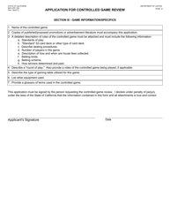Form BGC-APP.026 Application for Controlled Game Review - California, Page 2