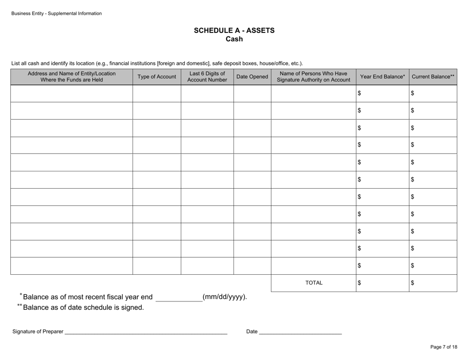 Form BGC-APP024 Gaming Resource Supplier / Financial Source Business Entity Supplemental Information - California, Page 7