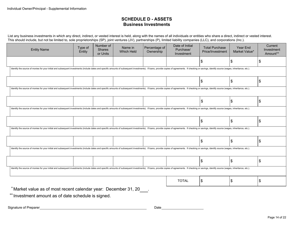 Form BGC-APP025 Gaming Resource Supplier / Financial Source Individual Owner / Principal Supplemental Information - California, Page 14