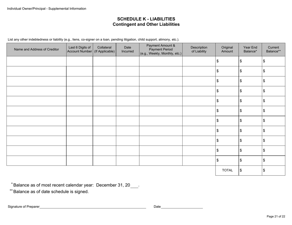 Form BGC-APP025 Gaming Resource Supplier / Financial Source Individual Owner / Principal Supplemental Information - California, Page 21