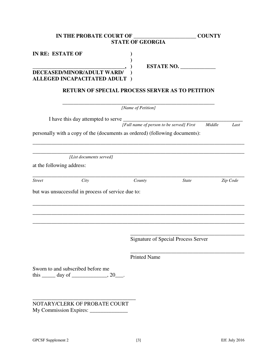 Supplement 2 Order to Appoint Special Process Server as to Petition - Georgia (United States), Page 4