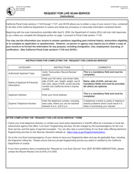 Form BOF8016ARR Request for Live Scan Service - Ammunition Eligibility - California, Page 2