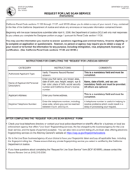 Form BOF8016RR Request for Live Scan Service - Firearms Eligibility - California, Page 2