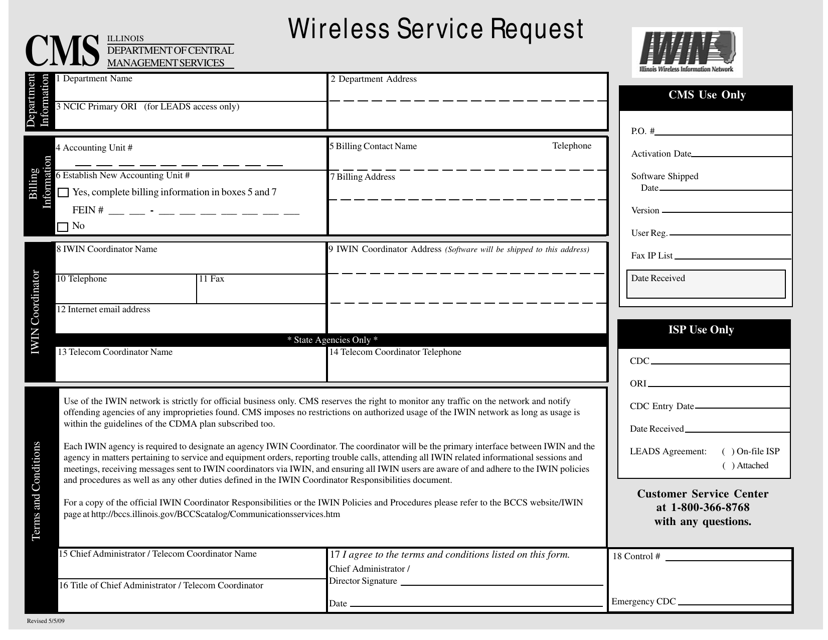 Page 1 Wireless Service Request - Iwin - Illinois