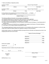 Form DFPR-DFI-CE Application for Community Currency Exchange License - Illinois, Page 2