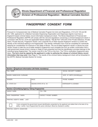 Form IL486-2392 Fingerprint Consent Form - Medical Cannabis Section - Illinois