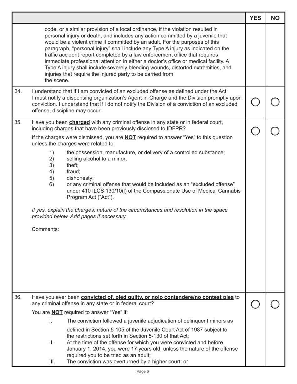 Form IL486-2355 Principal Officer Attestation Form - Medical Cannabis Dispensing Organization - Illinois, Page 6