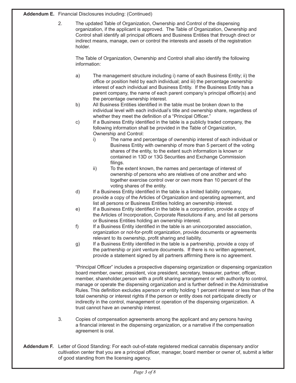 Form IL486-2266 Application for Proposed Principal Officer - Medical Cannabis Dispensing Organization - Illinois, Page 3
