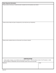 Form IL486-2327 Petition for Restoration From a Disciplinary Status - Illinois, Page 4