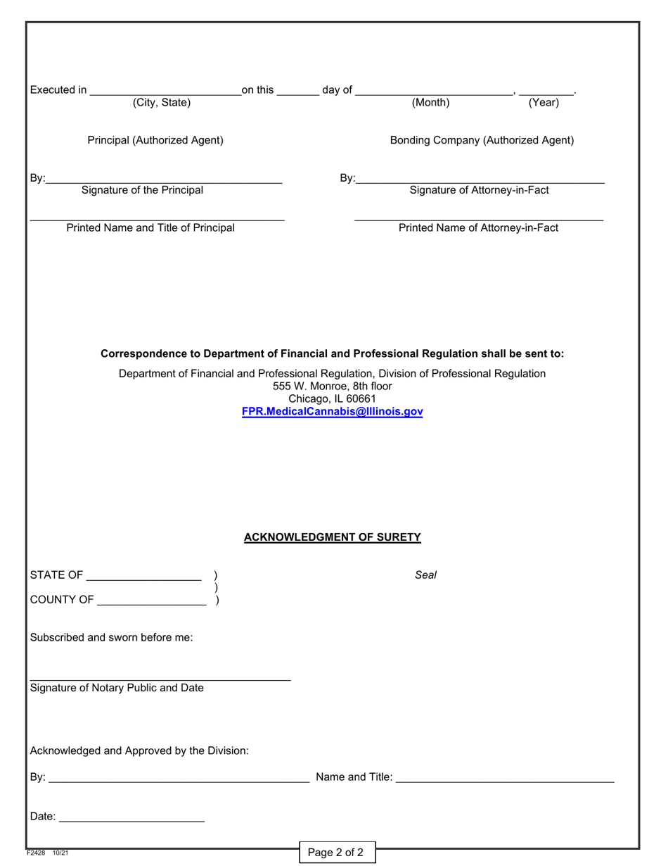 Form F2428 - Fill Out, Sign Online and Download Fillable PDF, Illinois ...