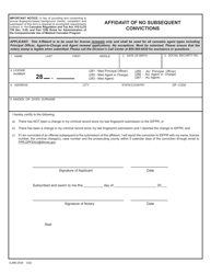 Document preview: Form IL486-2434 Affidavit of No Subsequent Convictions - Illinois