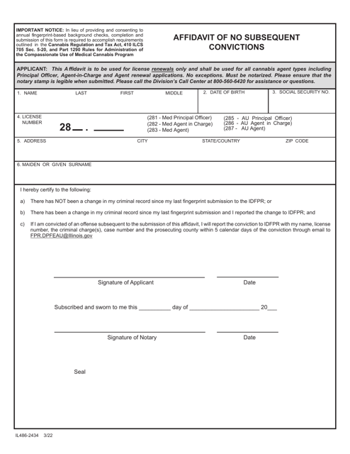 Form IL486-2434  Printable Pdf