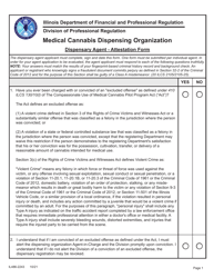 Form IL486-2243 Dispensary Agent - Attestation Form - Medical Cannabis Dispensing Organization - Illinois